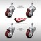 Service Caster 3.5 Inch SS Maroon Polyurethane Wheel Swivel 1/2 Inch Threaded Stem Caster Set SCC SCC-SSTS20S3514-PPUB-MRN-121315-4 - alternate 3